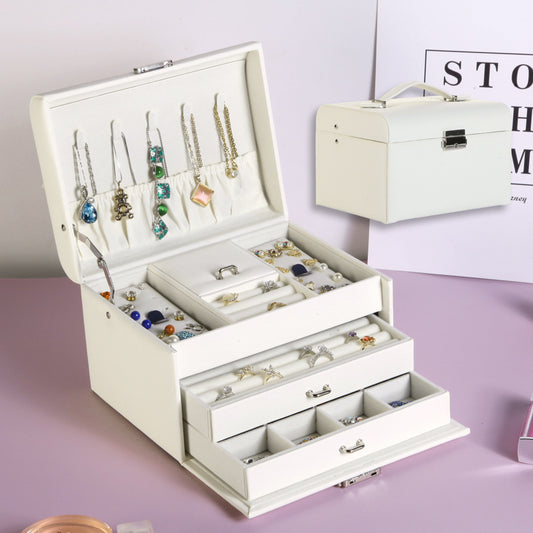 European-style three-layer single large-capacity jewellery storage box