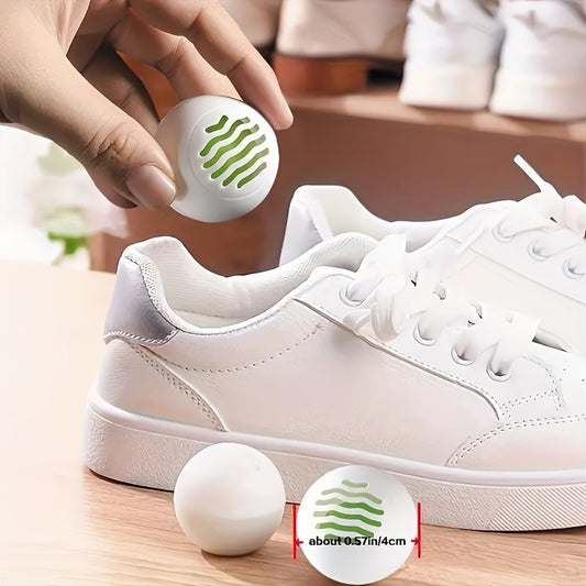 Eco-friendly deodorizing balls for shoes, sports bags, closets and luggage lockers.