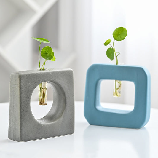 Placement of geometric hydroponic flowers, Nordic furnishings