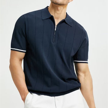 Short-sleeved polo shirt, zip-up summer clothes