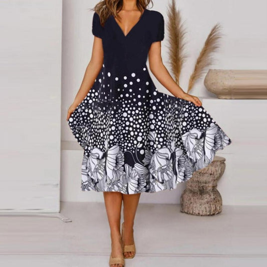 Women's Fashion Vacation Casual Printed Dress