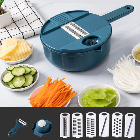 Vegetable chopper, grater, mandolin - 12 tools in 1