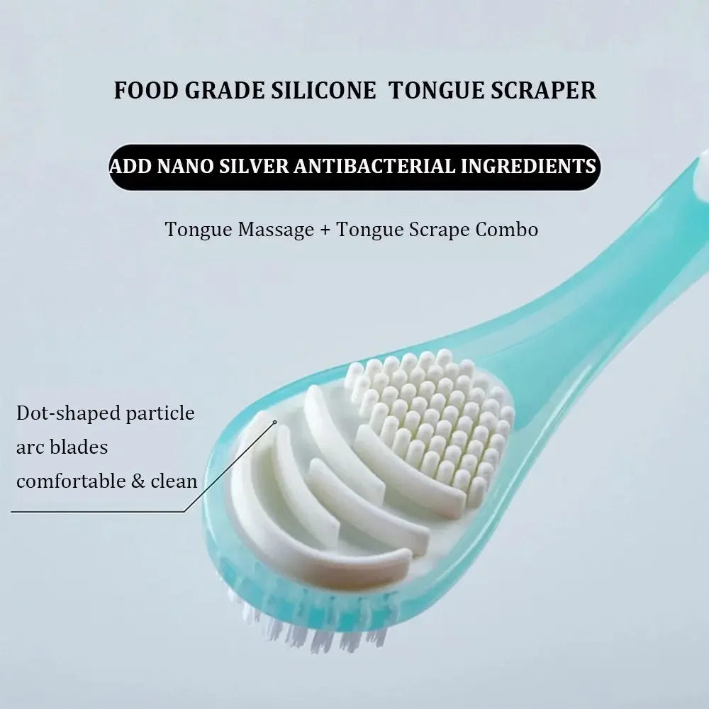 Double-sided tongue cleaning brush