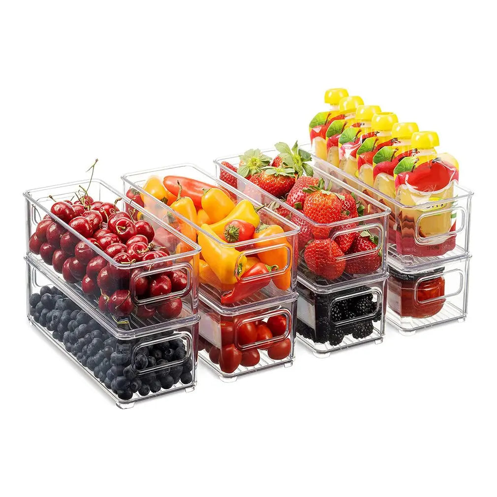 Transparent stackable refrigerator organizer storage box