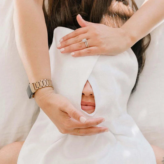 Microfiber massage towel for a relaxing facial treatment