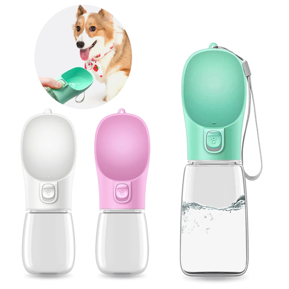 Travel water bottle for cats and dogs