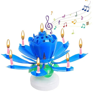 Singing electric birthday lotus candle, rotating